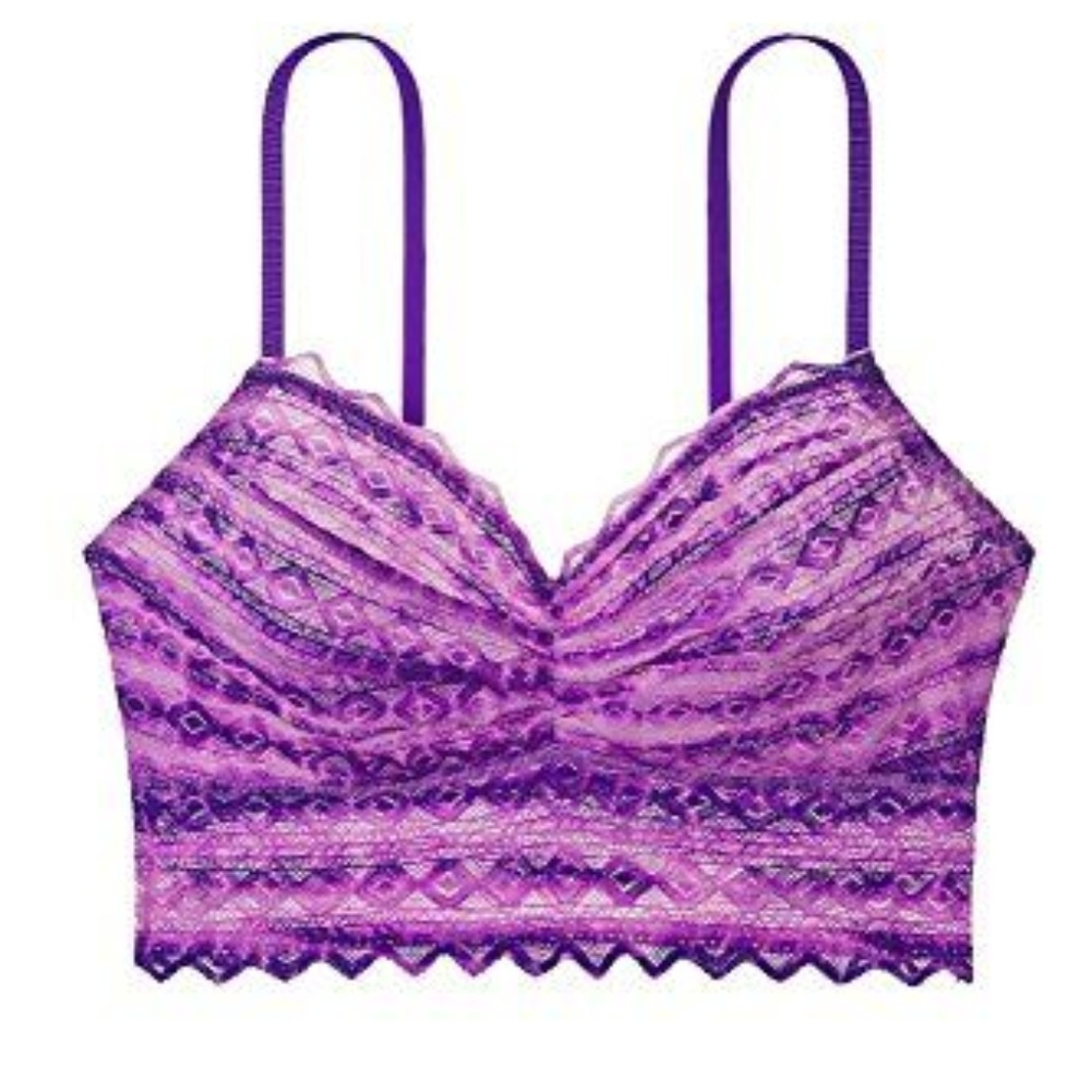 3/$30 VS PINK Lace Bralette Tie Dye M NWT - Picture 1 of 3